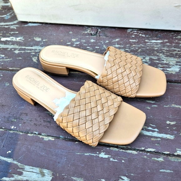 Rachel Zoe Tan Woven Slide Sandals Womens Size 10 - Picture 3 of 16